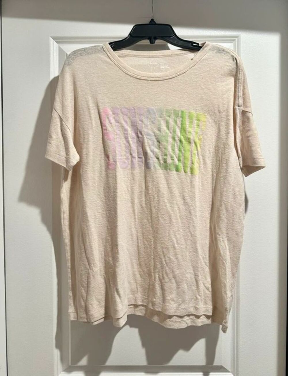 Aerie “Sunshine” Linen Blend Oversized Tee
